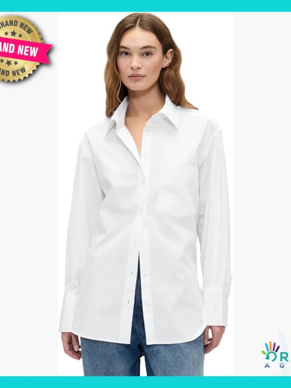 Oversized Button Down Shirt Classic Minimal Chic Woven Blouse Preppy Style